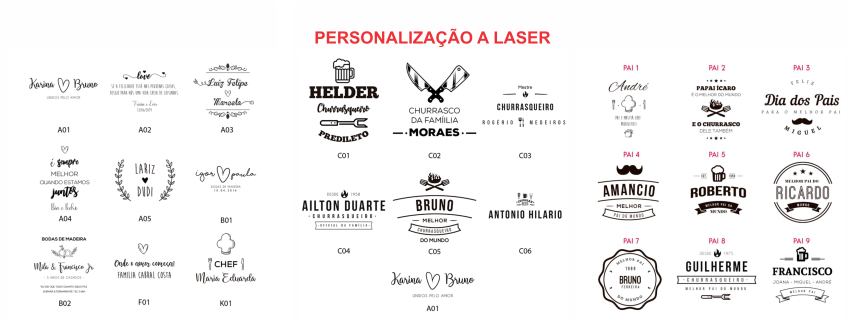 Modelos de personalização a laser